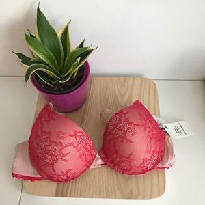 Jessica Simpson Red/Pink Underwire Padded Bra NWT